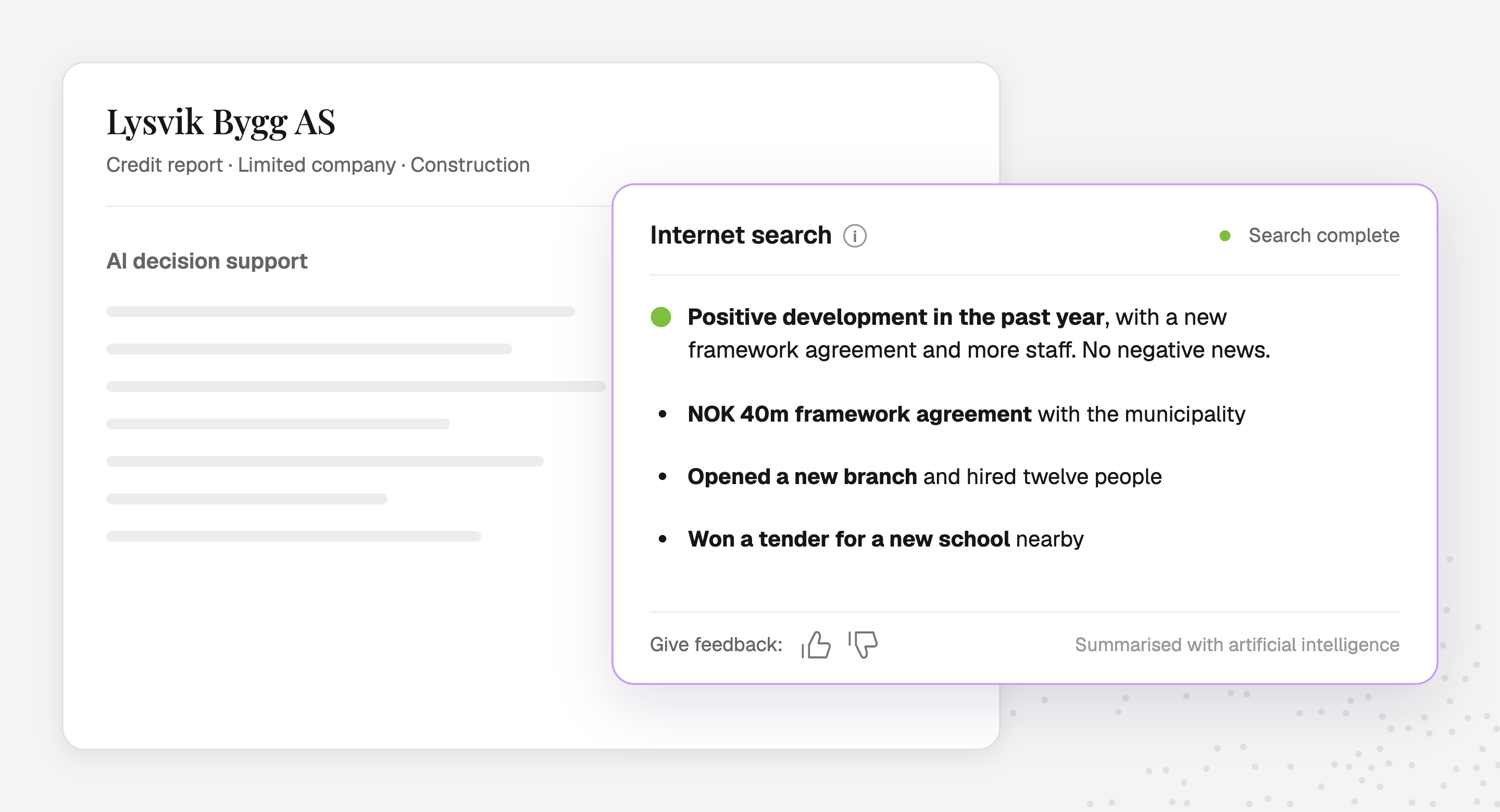 Internet search in the credit report: a short assessment with the key findings and a link to every source